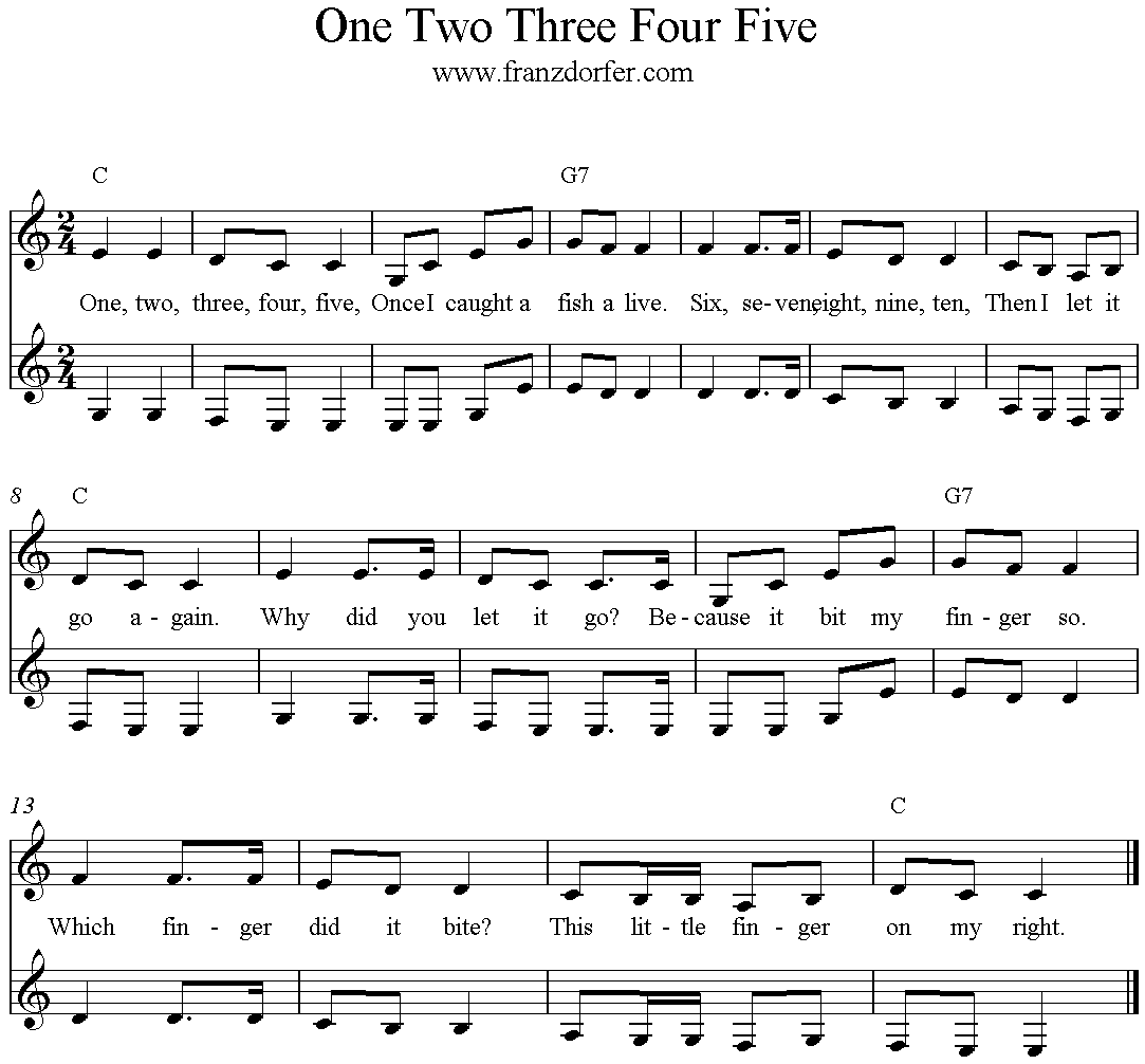 PDF Noten One Two Three Four Five 